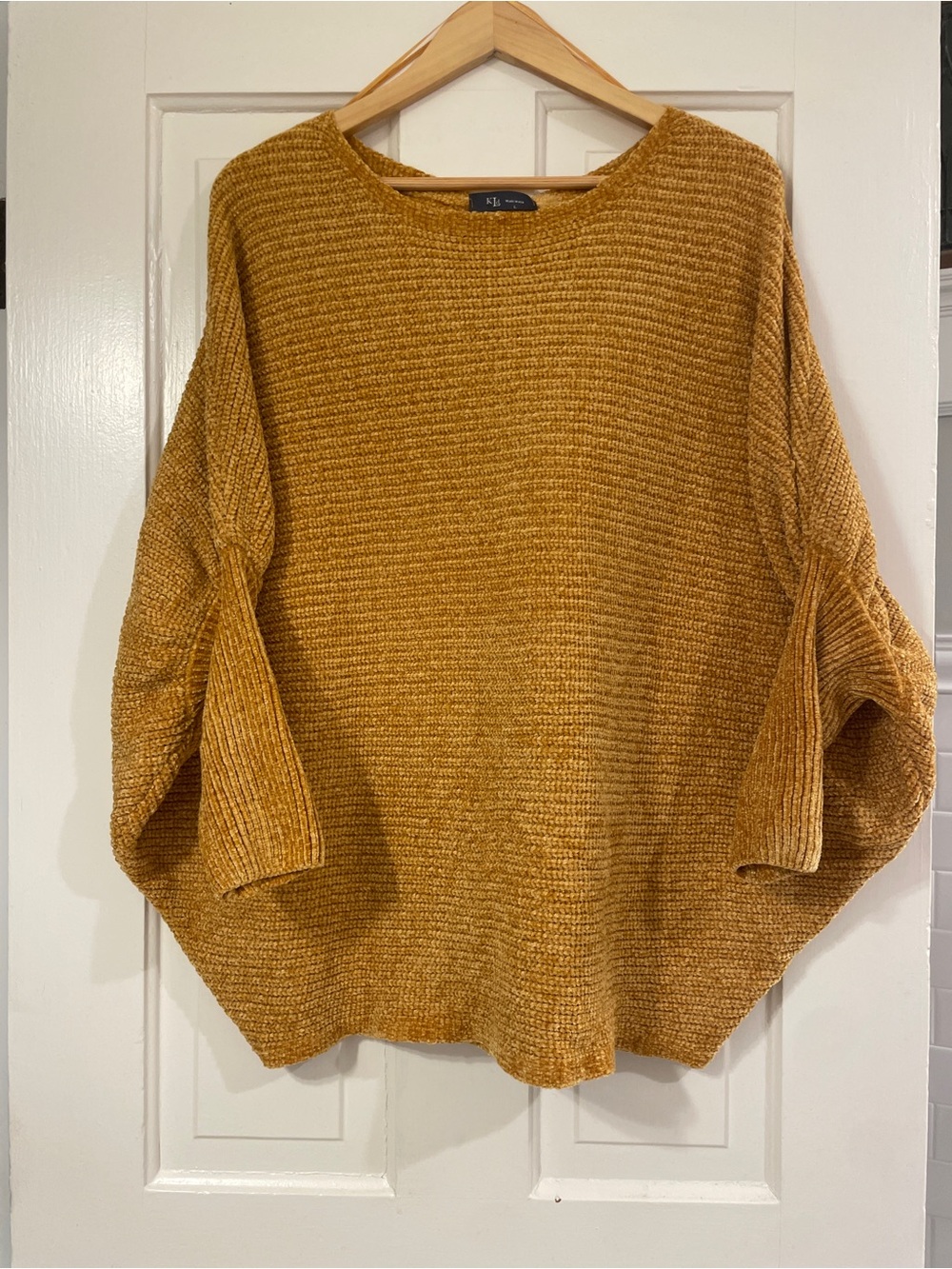 Cozy Oversized Chenille Mustard Sweater - Women's Pullover